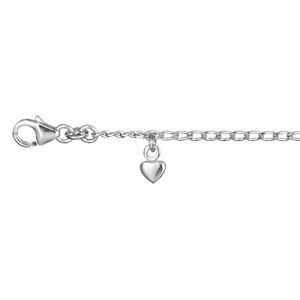 Chaîne de cheville en argent avec 6 pampilles petits coeurs - longueur 22cm + 2cm de rallonge