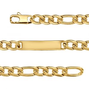 Gourmette en acier dor&eacute; 1+3 9mm - 21cm