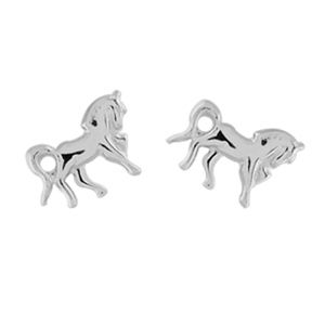 Boucles d'oreilles en argent cheval et fermoir poussette