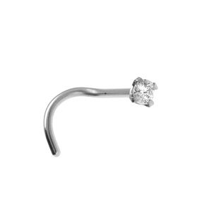 Piercing de nez en acier  oxyde blanc sert