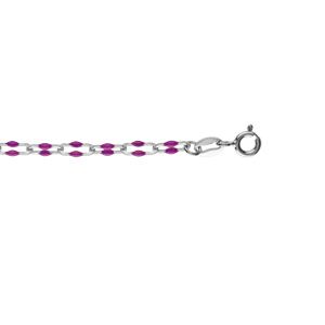 Bracelet argent rhodié olives résine violet translucide réglable 15 à 18cm