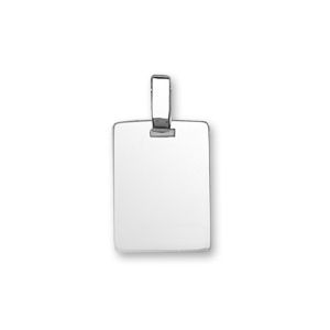 Pendentif en argent plaque G.I. rectangulaire à graver - dimensions 15mm X 20mm - plaque prestige