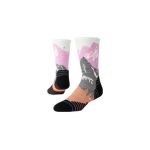 Chaussettes stance out of range mid wool crew gris rose