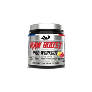Raw boost  300g    addict sport nutrition   raspberry lemon    preworkout