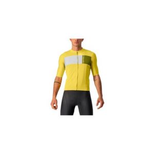 Maillot manches courtes castelli prologo 7 jaune gris clair