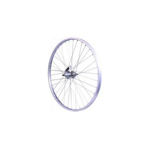 Roue 20  retropedalage arriere jante alu simple paroi argent frein patin moyeu alu ecrous pignon 1v