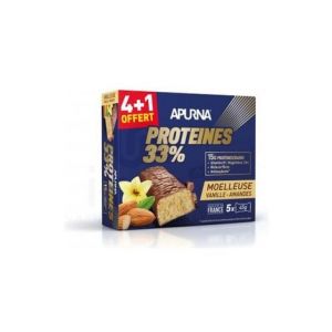 Barres proteinees apurna moelleuse vanille amande   5x45g  4 1 offert