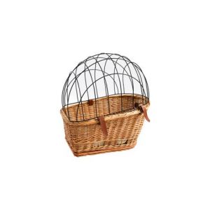 Panier de velo arriere en osier pour chien ou chat a fixer sur porte bagage