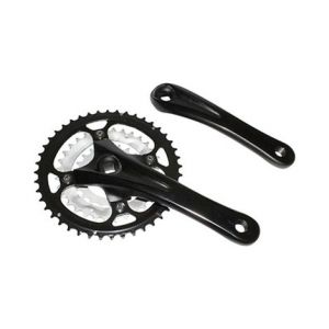 Pedalier vtt p2r 9v  alu noir 170mm 44 32 22  boitier 110mm  plateaux demontables