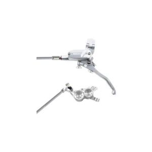 Frein arriere hope tech 4 v4 argent durite tresse aviation