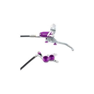 Frein arriere hope tech 4 v4 argent   violet durite standard