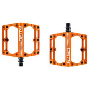 Paire de pedales plates deity black kat orange