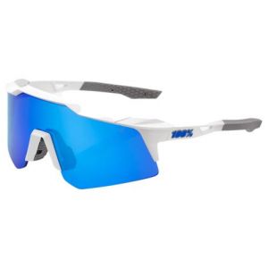 Lunettes 100  speedcraft sl   movistar team blanc   verres hiper miroir multicouche bleu