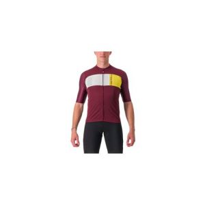 Maillot manches courtes castelli prologo 7 rouge bordeaux