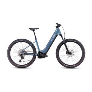 Vtt electrique semi rigide cube reaction hybrid pro 800 easy entry shimano deore deore xt 12v 800 wh 27 5   bleu vert smaragd 2025