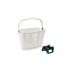 Panier plastique blanc avec fixation plaza 34x18x25