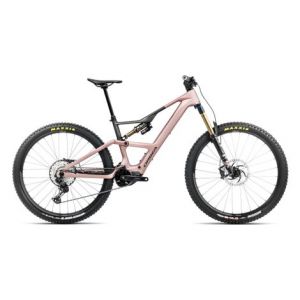 Vtt electrique tout suspendu orbea rise lt m10 12v 630 wh shimano 85 nm 29   rose desert gris carbon raw 2025