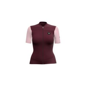 Maillot manches courtes femme lebram ventoux uni framboise