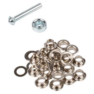 Œillets nickelés 8 mm et rondelles par 20 + kit de pose - Bohin