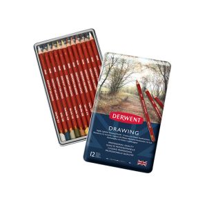 Crayon de couleur Drawing Bo&icirc;te m&eacute;tal 12 pcs - Derwent