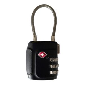 Cadenas &agrave; combinaison avec c&acirc;ble 80 x 33 x13.5 mm Noir - Sign