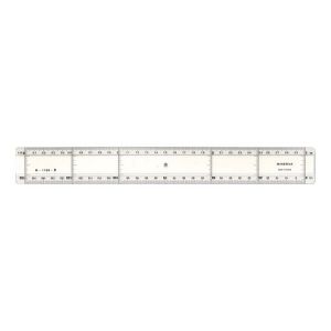 Règle à lavis 30 cm Réduction 1/5 et 1/10 - Minerva