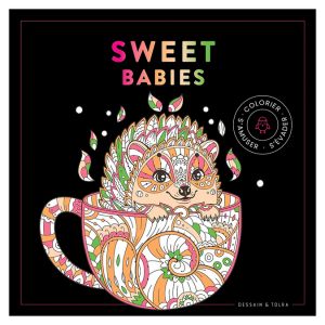 Livre de coloriage Black Coloriage Sweet Babies - Dessain et Tolra