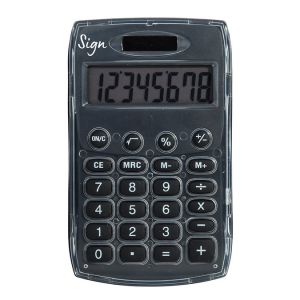 Calculatrice solaire 8 chiffres Noir - Sign
