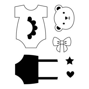 Tampons clear transparents naissance 9 x 7 cm -Artemio