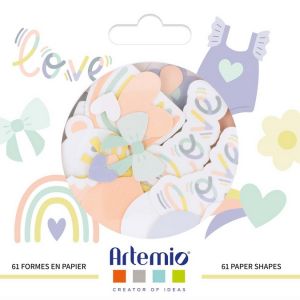 Die cut forme en papier naissance fille - Artemio