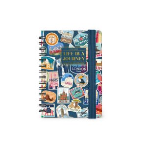 Agenda semainier 2026 &agrave; spirales Travel stickers  8,5 x 13 cm - Legami