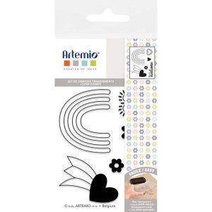 Tampons clear transparents naissance  welcome  9 x 7 cm -Artemio