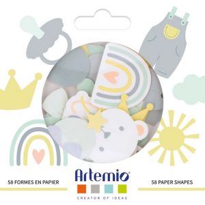 Die cut forme en papier naissance gar&ccedil;on - Artemio