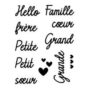 Tampons clear transparents mots de naissance 9 x 7 cm -Artemio