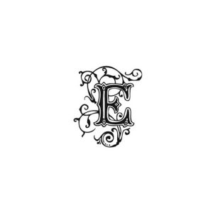 Tampon Bois Alphabet Arabesque lettre E, 2,8 x 2,8 x 2,8 cm - Aladine