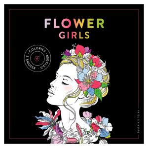 Livre de coloriage Black Coloriage Flower Girls - Dessain et Tolra