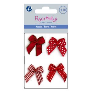 Sachet de 10 nœuds assortis 3 x 3 cm fushia - Récréatys