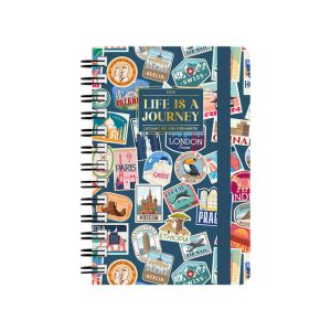 Agenda semainier 2026 &agrave; spirales Travel stickers  15 x 21 cm - Legami