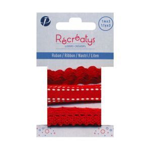 Rubans assortis set de 3 x 1m - Récréatys Blanc