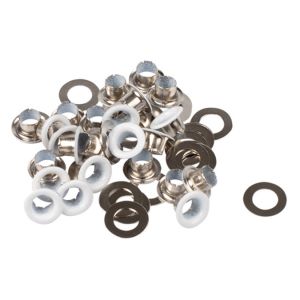 Œillets blancs 4 mm et rondelles par 20 + kit de pose - Bohin
