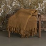 Plaid en mohair marron 130 x 170 cm