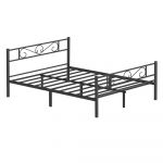 Lit double 160 x 200 cm en m&eacute;tal  noir