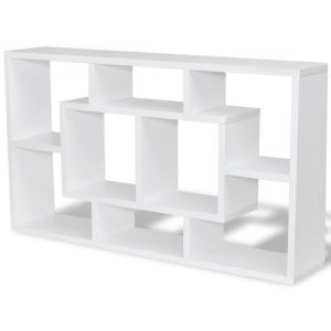 &Eacute;tag&egrave;re meuble design murale blanche 85 x 16 x 47.5 cm