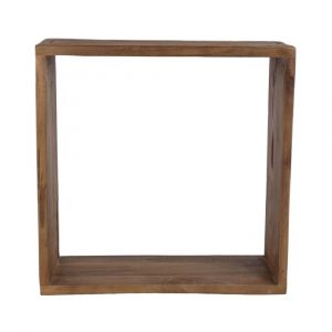 Etag&egrave;re murale carr&eacute;e 1 niche en teck recycl&eacute;