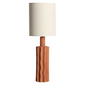 Lampe de salon en c&eacute;ramique terre cuite  en 33x33x100 cm