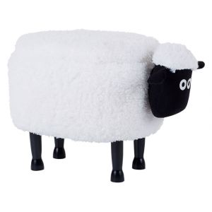 Pouf animal en tissu blanc 40x55