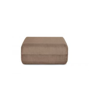 Pouf convertible et modulable 1 place en velours côtelé taupe