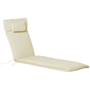 Coussin bain de soleil d&eacute;houssable avec zipp&eacute; cr&egrave;me