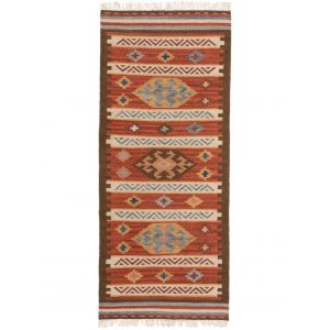 Kelim tissé à la main multicouleur/rouge 80x200