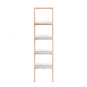 &Eacute;tag&egrave;re &eacute;chelle minimaliste sur pieds &agrave; 4 niveaux effet bois gris